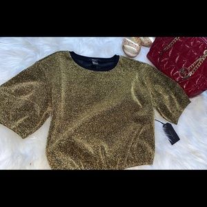 Sparkly golden crop top